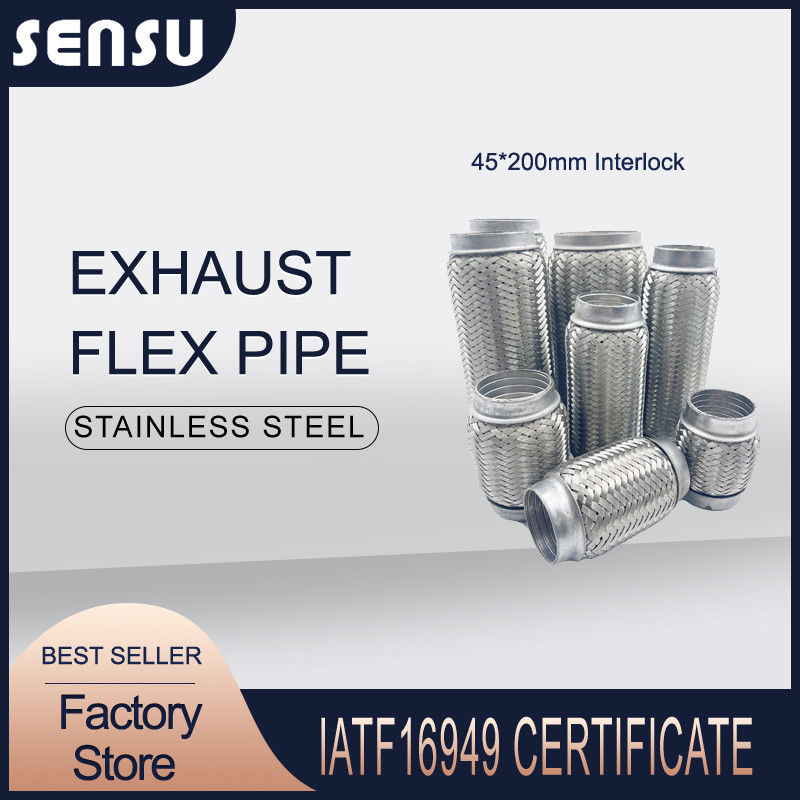 51x100mm Stainless Steel Flexible Exhaust Pipe With Interlock